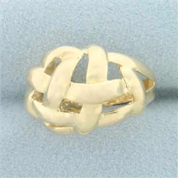 Braided Woven Design Ring in 14K Yellow Gold