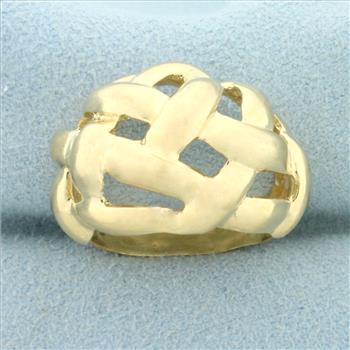 Braided Woven Design Ring in 14K Yellow Gold
