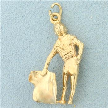 Bull Fighting Matador Charm or Pendant in 14K Yellow Gold