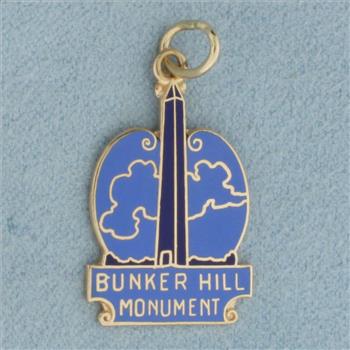 Bunker Hill Monument Charm or Pendant in 14k Yellow Gold