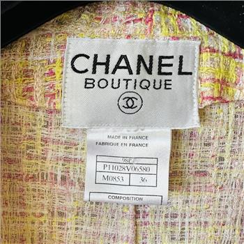 Chanel 98P Summer Fantasy Tweed Pink & Yellow Blazer Jacket 36