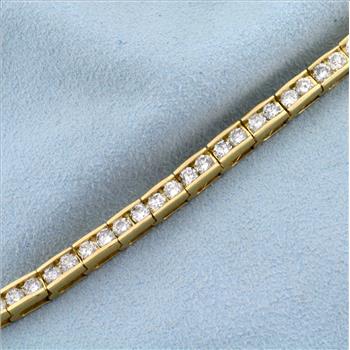 Channel Set 6ct Diamond Line Tennis Bracelet in 14k Yellow Gold