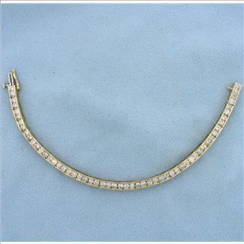 Channel Set 6ct Diamond Line Tennis Bracelet in 14k Yellow Gold