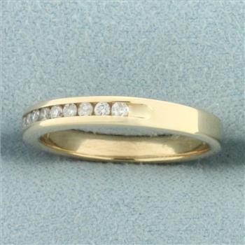 Channel Set Diamond Anniversary or Wedding Band Ring in 14k Yellow Gold
