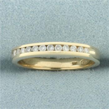 Channel Set Diamond Anniversary or Wedding Band Ring in 14k Yellow Gold