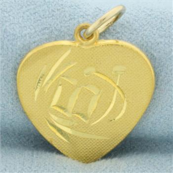 Chinese Blessed Good Fortune Pendant or Charm in 22k Yellow Gold