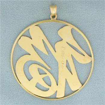 Chinese Good Luck Character Pendant in 22k Yellow Gold