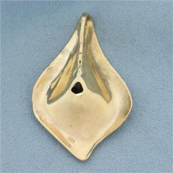 Citrine Designer Abstract Statement Pendant in 14k Yellow Gold