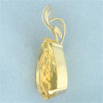Citrine Pineapple Pendant in 18k Yellow Gold
