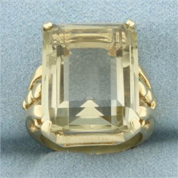 Citrine Solitaire Statement Ring in 14k Yellow Gold