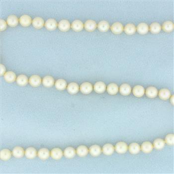 Cultured Akoya Pearl Strand Necklace in 10k White Gold
