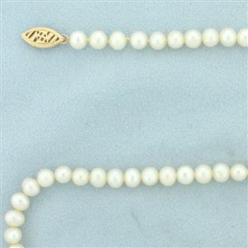 Cultured Pearl Strand Necklace with 14k Gold Clasp