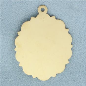 Cupid Ruby I Love You Medallion Pendant in 14k Yellow Gold