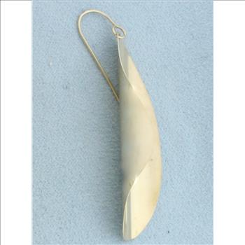 Curved Freeform Dangle Earrings in 14k Yellow Gold