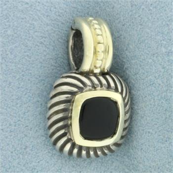 David Yurman Onyx Albion Pendant in Sterling Silver and 14k Yellow Gold