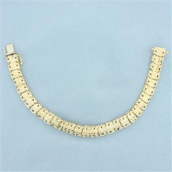 Designer Cutout Nugget Link Bracelet in 14k Yellow Gold