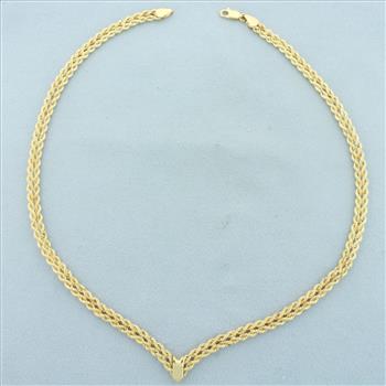 Designer Double Rope Link Chain Necklace in 14k Yellow Gold