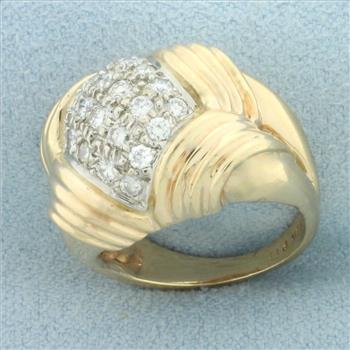 Designer L. Priori Celia Diamond Ring in 14k Yellow Gold