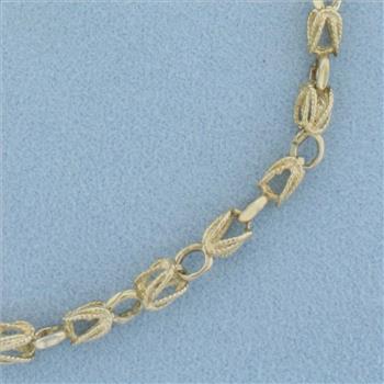 Designer Rope Link Bracelet in 10k Yellow Gold