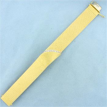 Designer Unique Matte Finish Diamond Bracelet in 18K Yellow Gold