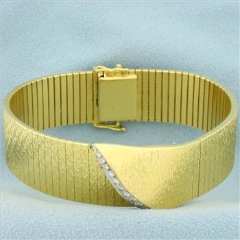 Designer Unique Matte Finish Diamond Bracelet in 18K Yellow Gold