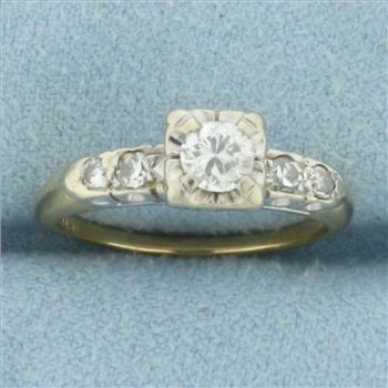Diamond Accented Engagement Ring in 14k Yellow Gold