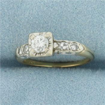 Diamond Accented Engagement Ring in 14k Yellow Gold