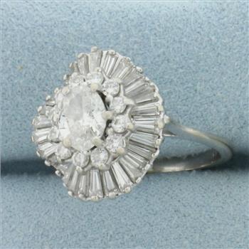 Diamond Ballerina Ring in 14k White Gold