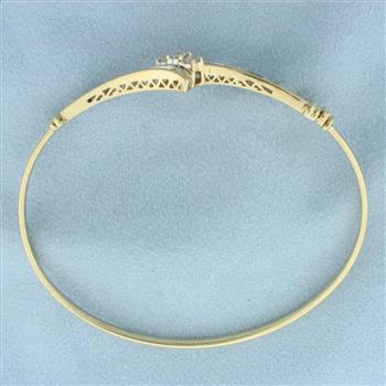 Diamond Bangle Bracelet in 14k Yellow Gold