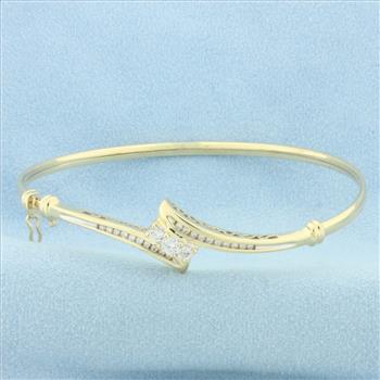 Diamond Bangle Bracelet in 14k Yellow Gold
