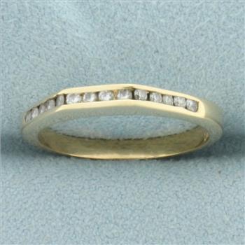 Diamond Channel Set Flat Top Ring in 14k Yellow Gold