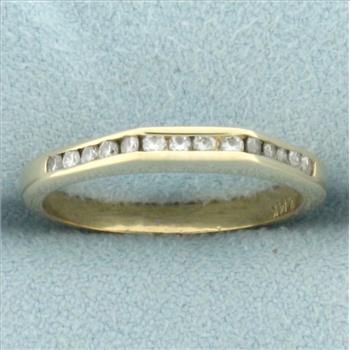 Diamond Channel Set Flat Top Ring in 14k Yellow Gold