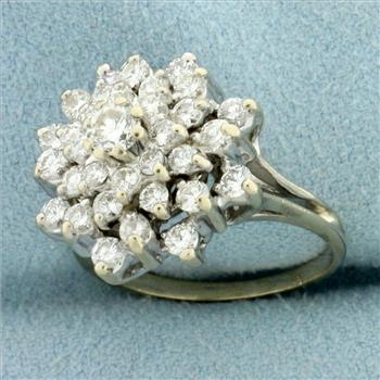Diamond Cluster Snowflake Ring in 14k White Gold