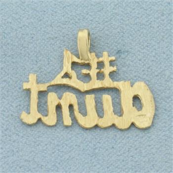 Diamond Cut #1 Aunt Pendant in 14k Yellow Gold