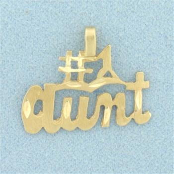 Diamond Cut #1 Aunt Pendant in 14k Yellow Gold