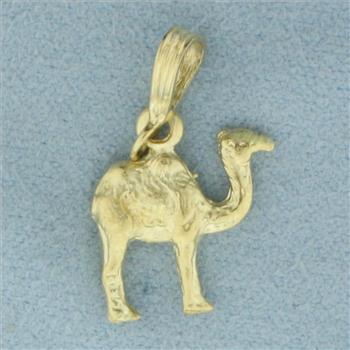 Diamond Cut Camel Pendant in 14k Yellow Gold