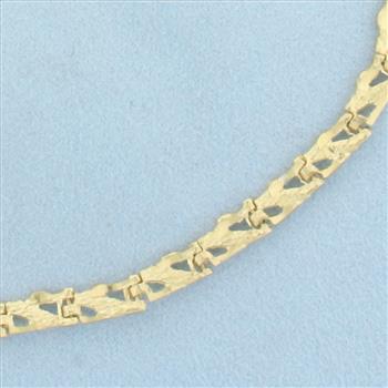 Diamond Cut Nugget Link Bracelet in 14K Yellow Gold