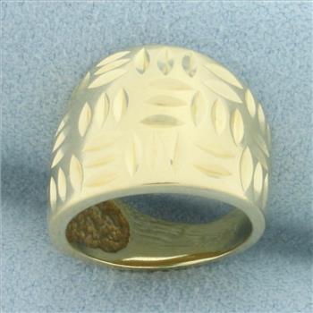 Diamond Cut Pinky Ring in 14k Yellow Gold