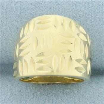 Diamond Cut Pinky Ring in 14k Yellow Gold