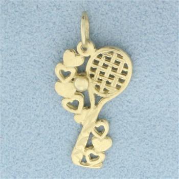 Diamond Cut Racket Pendants in 14k Yellow Gold