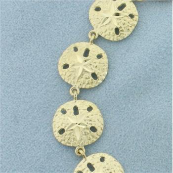 Diamond Cut Sand Dollar Bracelet in 14k Yellow Gold