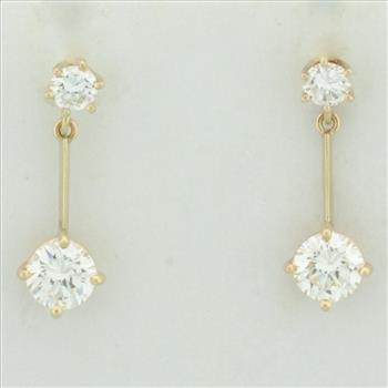 Diamond Dangle Earrings in 14k Yellow Gold
