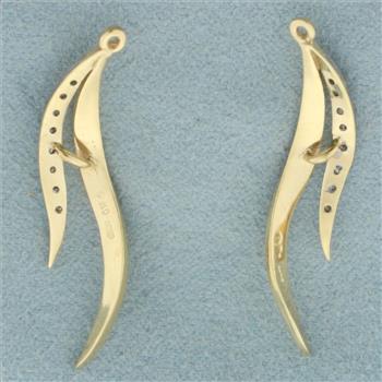 Diamond Drop Earring Enhancers in 14k Yellow Gold