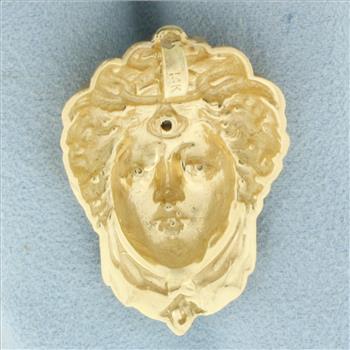 Diamond Goddess Pendant in 14k Yellow Gold