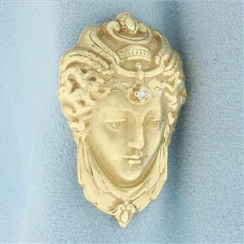 Diamond Goddess Pendant in 14k Yellow Gold