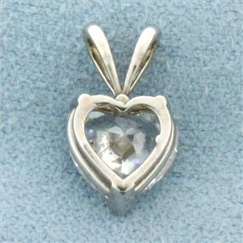 Diamond Heart Pendant in 14k White Gold