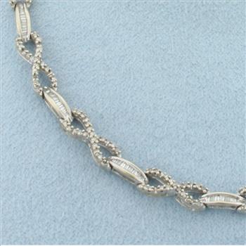 Diamond Infinity Link Bracelet in 10k White Gold