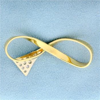Diamond Infinity Slide or Pendant in 14K Yellow Gold