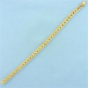 Diamond Rope Link Tennis Bracelet in 14K Yellow Gold