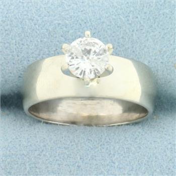 Diamond Solitaire Engagement Ring in 14k White Gold